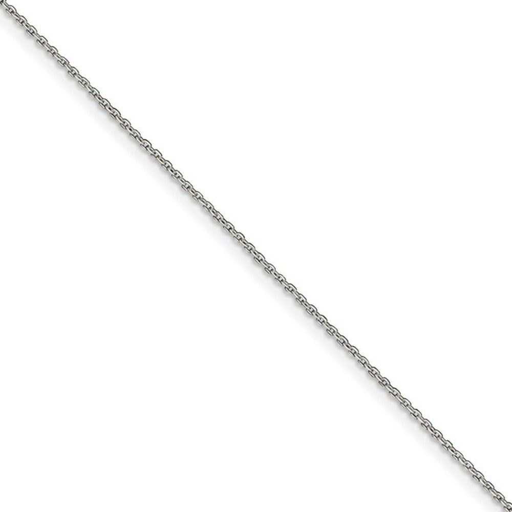 Diamond Cut Rolo Anklet in Sterling Silver, 10 Inch